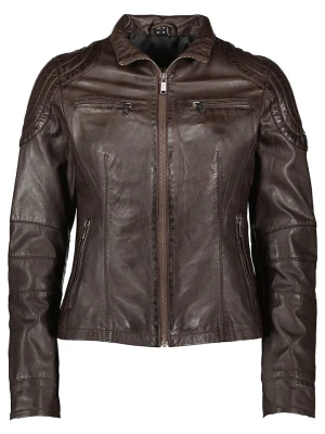 HIS Skórzana kurtka w kolorze ciemnobrązowym rozmiar: 42