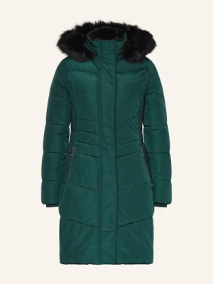 Hobbs Płaszcz Pikowany Ze Sztucznym Futrem I Odpinanym Kapturem gruen
