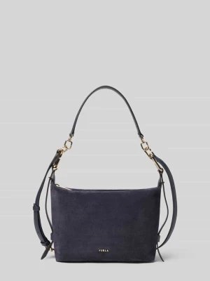 Hobo bag z zamkiem błyskawicznym model 'TONIE' Furla Ciemnoniebieski