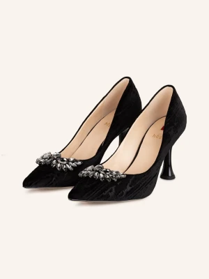 Högl Aksamitne Czółenka schwarz CZARNY