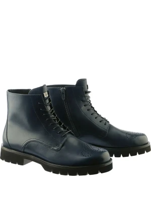 Högl Skórzane botki "Brooklyn" w kolorze granatowym rozmiar: 41,5