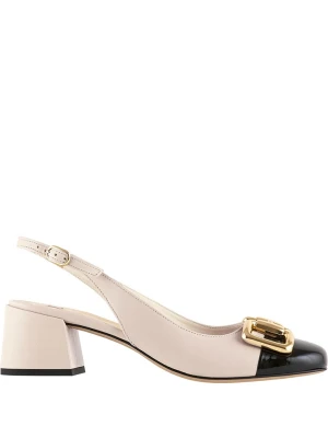 Högl Skórzane czółenka w kolorze kremowo-czarnym rozmiar: 37,5