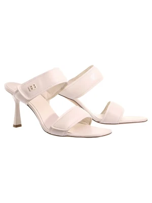 Högl Skórzane klapki w kolorze kremowym na obcasie rozmiar: 38,5