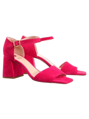 Högl Skórzane sandały "Beatrice" w kolorze różowym na obcasie rozmiar: 42