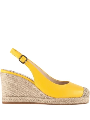 Högl Skórzane sandały "Summer" w kolorze żółtym na koturnie rozmiar: 40