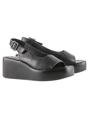 Högl Skórzane sandały w kolorze czarnym na koturnie rozmiar: 42