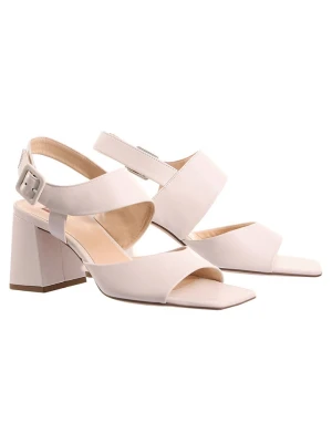 Högl Skórzane sandały w kolorze kremowym na obcasie rozmiar: 40