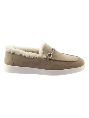 Högl Skórzane slippersy "Dreamy" w kolorze beżowym rozmiar: 37, 5