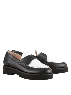 Högl Skórzane slippersy "Jason" w kolorze czarno-białym rozmiar: 35
