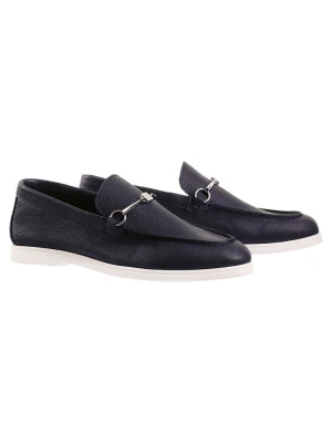 Högl Skórzane slippersy "Joe" w kolorze granatowym rozmiar: 41