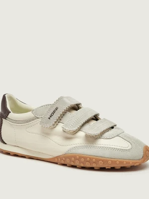 HOFF Skórzane sneakersy Bridge Velcors | zamsz beżowy