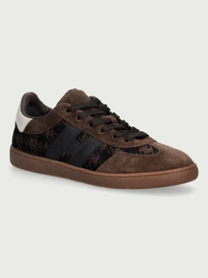 Hogan Cool Allacciato H sneakersy damskie zamszowe brązowy