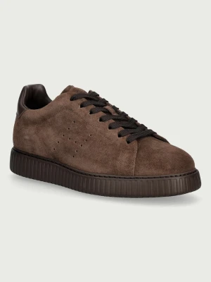 Hogan H677 Allacc H Fori sneakersy męskie zamszowe brązowy