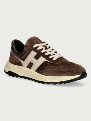 Hogan Hyperlight Allacciato H sneakersy męskie skórzane brązowy