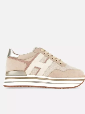 Hogan Różowe sneakersy H222 Pink Ivory rozmiar