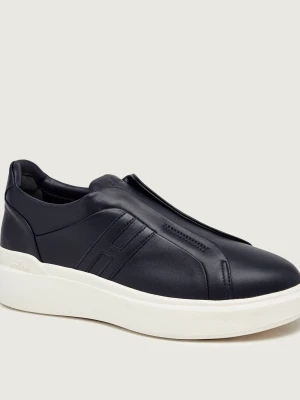 Hogan Skórzane slip on H580 granatowy