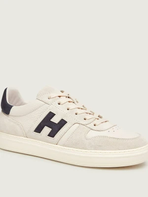 Hogan Skórzane sneakersy Allacciato H Banda | zamsz beżowy
