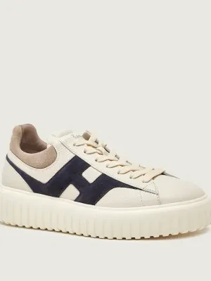 Hogan Skórzane sneakersy H-STRIPES | zamsz