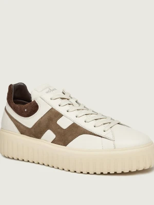 Hogan Skórzane sneakersy H-Stripes | zamsz biały