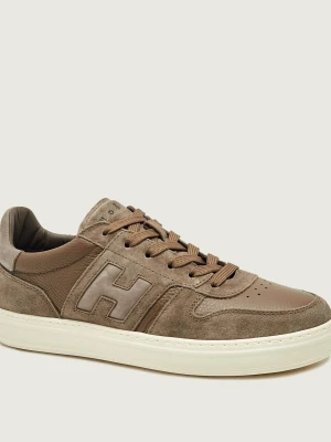 Hogan Sneakersy H668 Allacciato H Banda | zamsz | z dodatkiem skóry brązowy