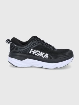 Hoka buty BONDI 7 kolor czarny na płaskiej podeszwie 1110519-HMSH