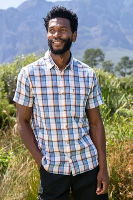 Holiday- męska koszula bawełniana z krótkim rękawem - Blue Mountain Warehouse