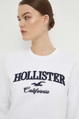 Hollister Co. bluza damska kolor biały z aplikacją