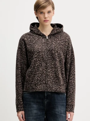 Hollister Co. bluza damska kolor brązowy z kapturem wzorzysta KI352-5223-908