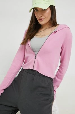 Hollister Co. bluza damska kolor fioletowy z kapturem gładka