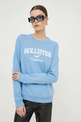 Hollister Co. bluza damska kolor niebieski z aplikacją