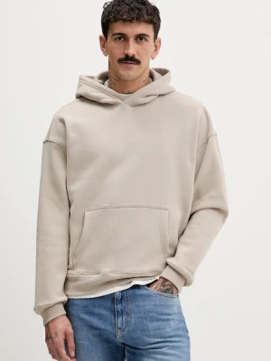 Hollister Co. bluza męska kolor beżowy z kapturem gładka KI322-5147-400