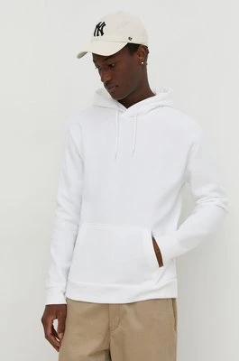 Hollister Co. bluza męska kolor biały z kapturem gładka