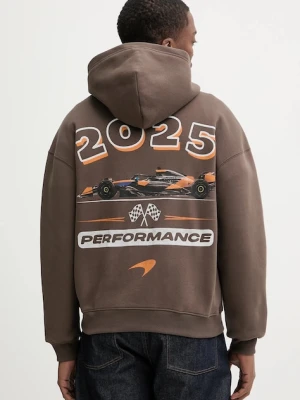 Hollister Co. bluza męska kolor brązowy z kapturem z nadrukiem KI322-5403-420