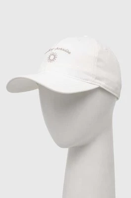 Hollister Co. czapka z daszkiem bawełniana kolor biały z nadrukiem
