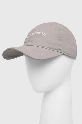 Hollister Co. czapka z daszkiem bawełniana kolor szary z aplikacją