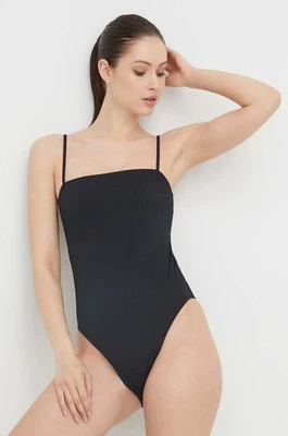 Hollister Co. jednoczęściowy strój kąpielowy kolor czarny lekko usztywniona miseczka