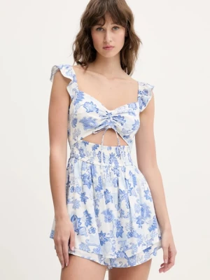 Hollister Co. kombinezon kolor biały z dekoltem karo KI359-5034