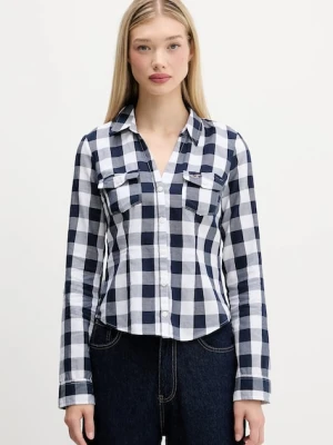 Hollister Co. koszula bawełniana damska kolor niebieski regular z kołnierzykiem klasycznym KI340-5425