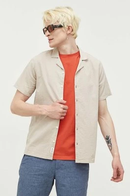 Hollister Co. koszula bawełniana męska kolor beżowy regular