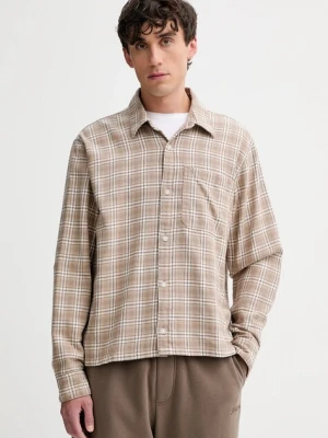 Hollister Co. koszula bawełniana męska kolor beżowy relaxed z kołnierzykiem klasycznym KI325-5197-418