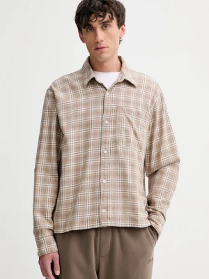 Hollister Co. koszula bawełniana męska kolor beżowy relaxed z kołnierzykiem klasycznym KI325-5197-418