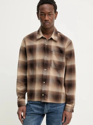 Hollister Co. koszula bawełniana męska kolor brązowy regular z kołnierzykiem klasycznym KI325-5245-428