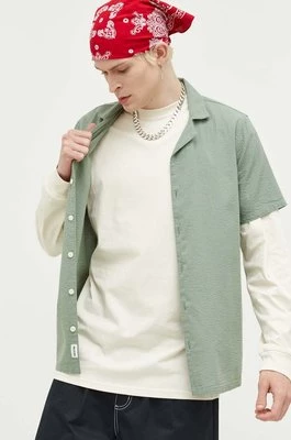 Hollister Co. koszula bawełniana męska kolor zielony regular