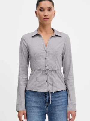 Hollister Co. koszula damska kolor brązowy slim z kołnierzykiem klasycznym KI340-5442