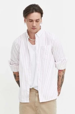 Hollister Co. koszula męska kolor biały regular z kołnierzykiem button-down