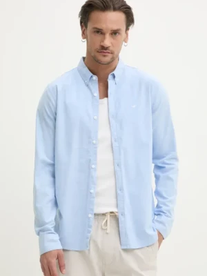 Hollister Co. koszula męska kolor niebieski regular z kołnierzykiem button-down KI325-5121