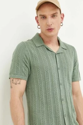 Hollister Co. koszula męska kolor zielony regular