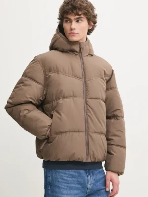 Hollister Co. kurtka męska kolor beżowy zimowa oversize KI332-4124