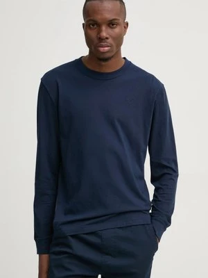 Hollister Co. longsleeve bawełniany kolor granatowy gładki KI324-4198