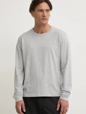 Hollister Co. longsleeve bawełniany kolor szary melanżowy KI324-5127